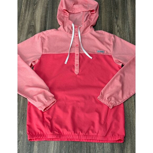 COLUMBIA WOMEN'S TAMIAMI HODDIE CACTUS PINK/KEY WEST SMALL POCKETS LIGHTWEIGHT - Picture 3 of 9